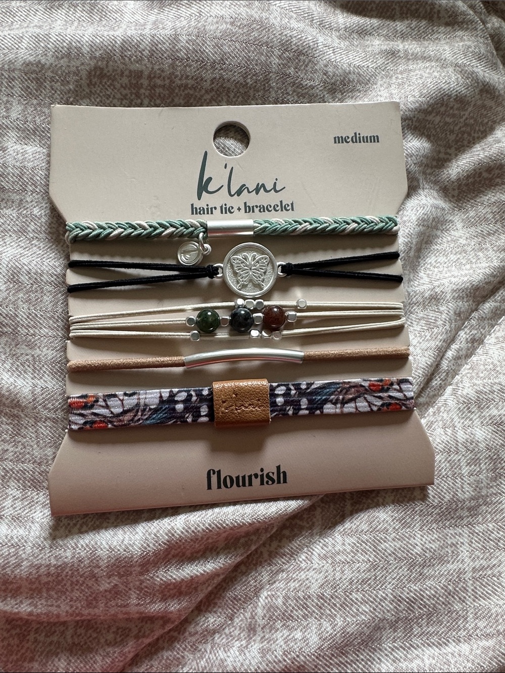 Lani Flourish Multicolor Braided & Patterned Hair Tie Bracelet Set
